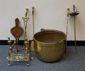 BRASS FUEL BUCKET, A PAIR OF A