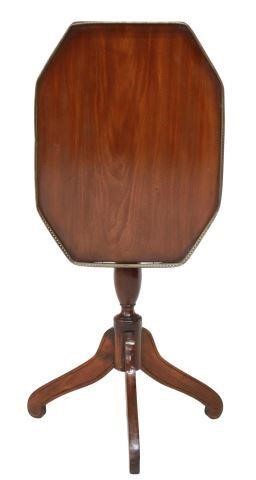 BRASS GALLERIED TILT-TOP TEA