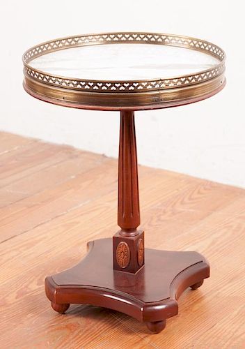BRASS GALLERY MARBLE TOP PLANT
