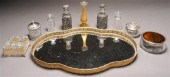 BRASS GALLERY MIRROR TRAY WITH