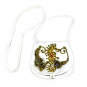 BRASS / GEMSTONE INLAID PURSEV