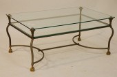 BRASS & GLASS 2-TIER COFFEE TA