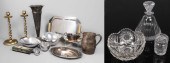 Brass, Glass and silver plate