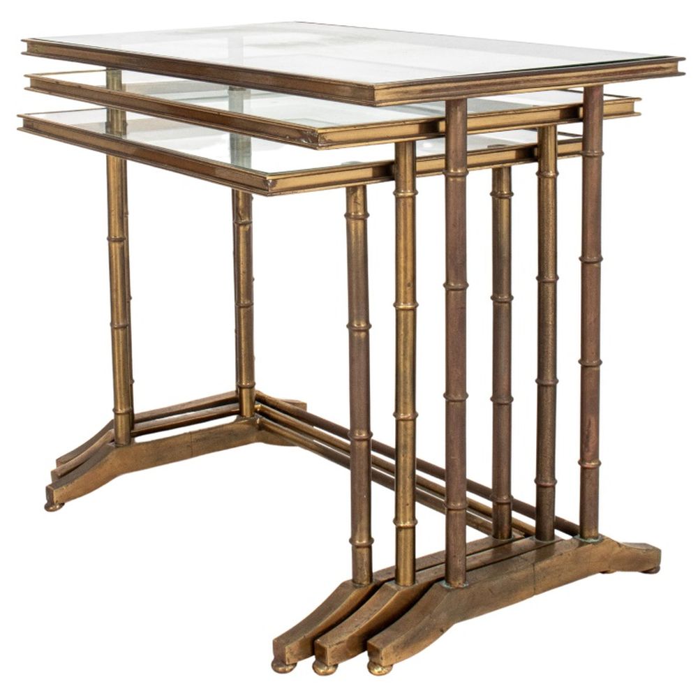 BRASS & GLASS BAMBOO MOTIF