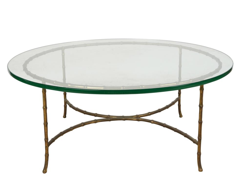 BRASS & GLASS FAUX BAMBOO COFFEE
