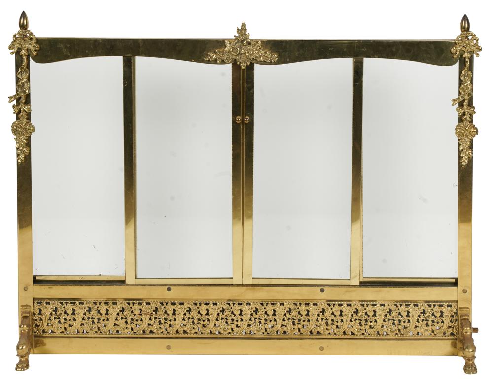 BRASS & GLASS FIRE SCREENCondition: