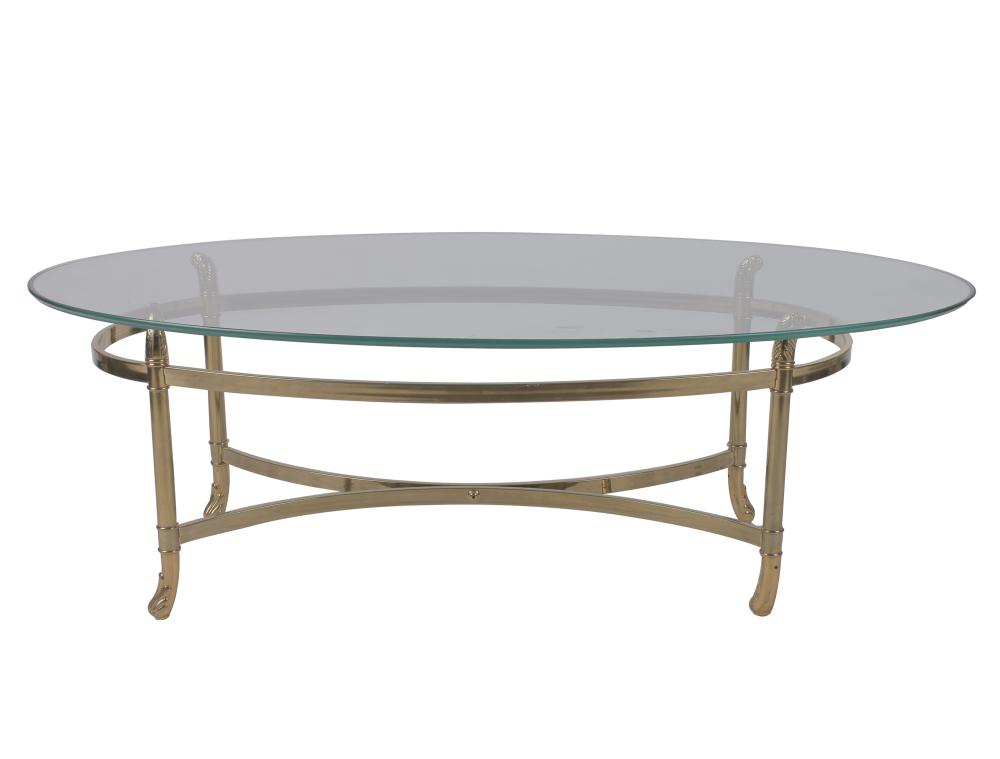 BRASS & GLASS OVAL COFFEE