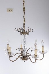 BRASS & GLASS SIX BRANCH CHAND