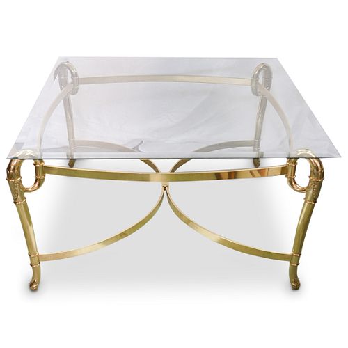 BRASS & GLASS TOP COFFEE