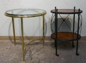 BRASS GLASS TOP ROUND SIDE TAB