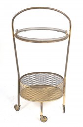 BRASS & GLASS TWO-TIER ROLLING
