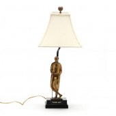 BRASS GOLF LAMP Late 20th cent