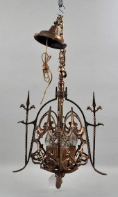 BRASS GOTHIC STYLE HANGING LIG