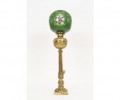 Brass GWTW lamp with green sha