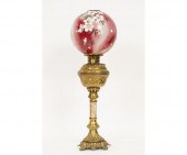 Brass GWTW lamp with marble co