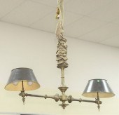 BRASS HANGING LIGHT HAVING TWO