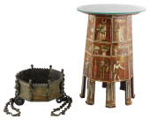 + BRASS HANGING PLANTER AND EG