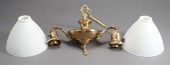 BRASS HANGING TWO LIGHT FIXTUR