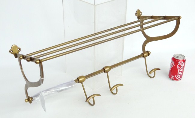 Brass hat rack. 24 1/2'' W.