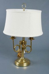 BRASS HORN ARM TABLE LAMPBrass