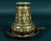 BRASS INDIAN DISH AND VASE19th