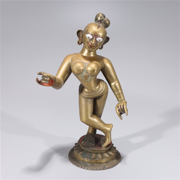 Brass Indian statue standing on