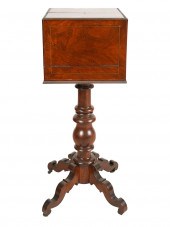 BRASS-INLAID MAHOGANY TANTALUS