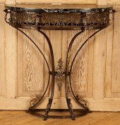 BRASS IRON CONSOLE TABLE MANNE