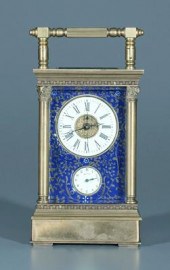 Brass key wind carriage clock,