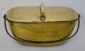 BRASS KINDLING BIN WITH COVER,