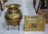 BRASS KINDLING BOX & LARGE BRA