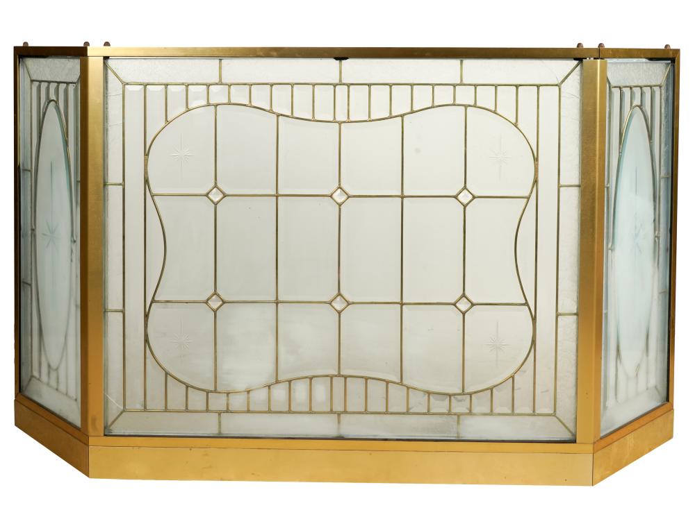 BRASS & LEADED GLASS FIRE