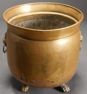 BRASS LION MASK HANDLE TRIFID