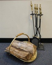 BRASS LOG HOLDER AND A FIRE TO