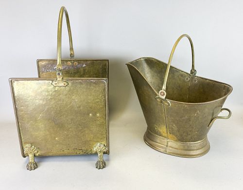 BRASS LOG HOLDER & COAL