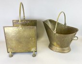 BRASS LOG HOLDER & COAL SCUTTL