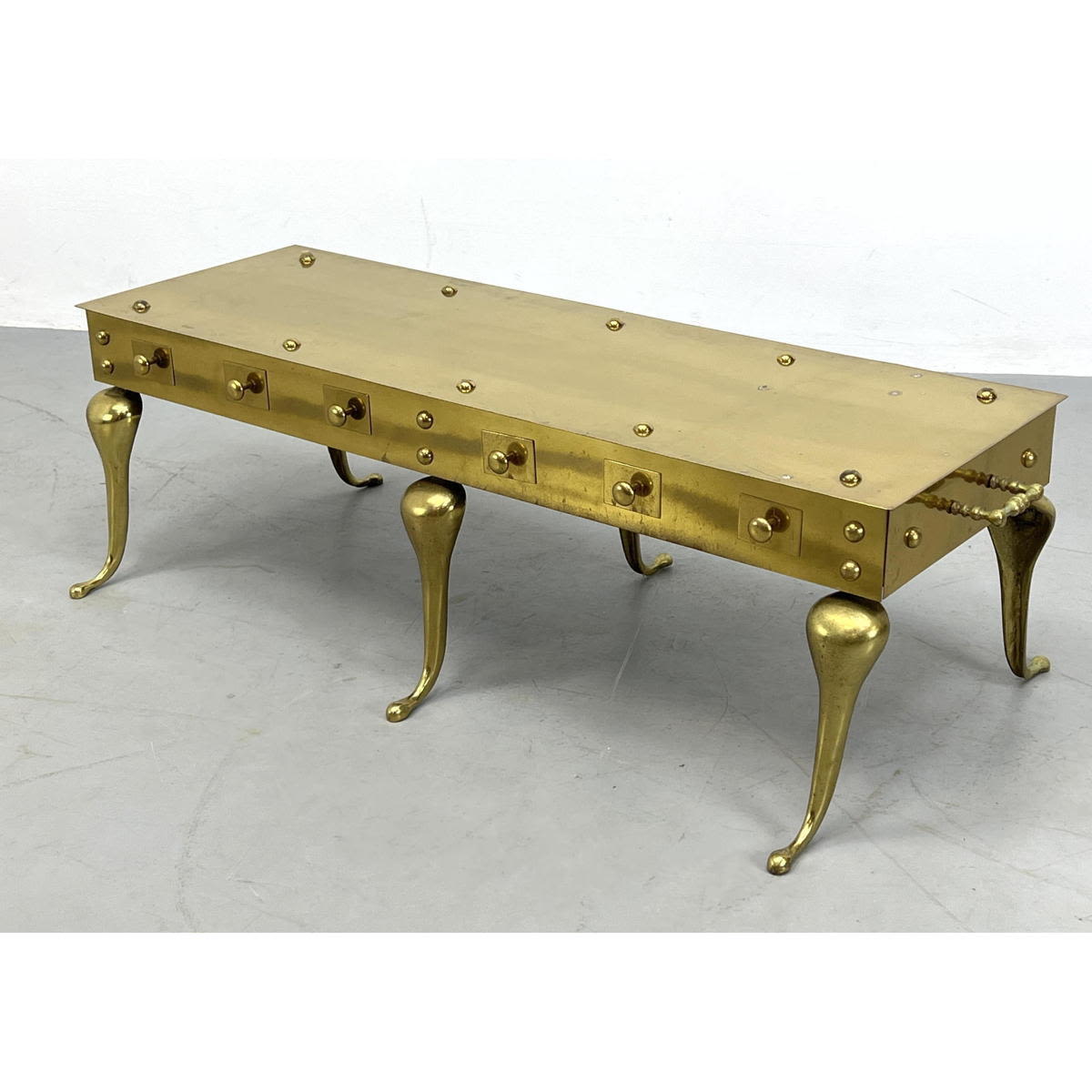 Brass Long Bench Stand. Rivet