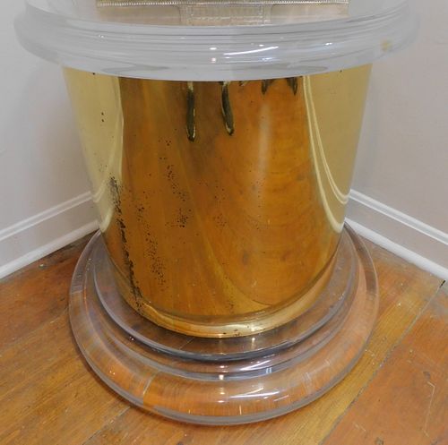 BRASS & LUCITE STANDLarge vintage