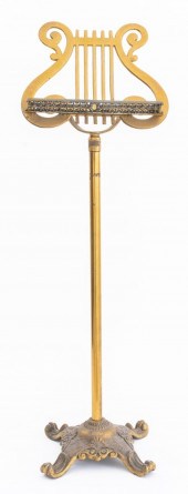 BRASS LYRE-FORM MUSIC STAND Br