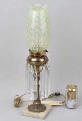 BRASS & MARBLE WHALE OIL LAMPw