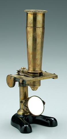 Brass microscope, cast brass with