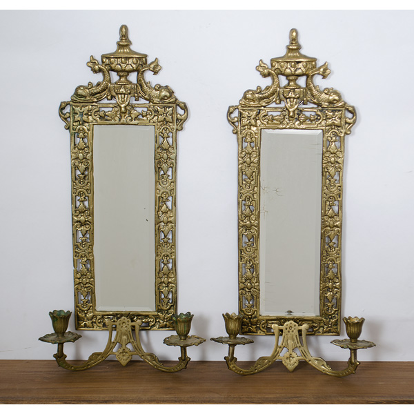 Brass Mirrored Wall Sconces English