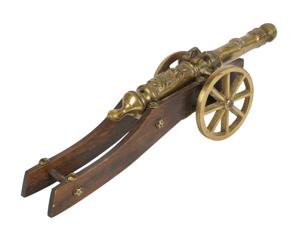 BRASS MODEL OF A CANNONBrass