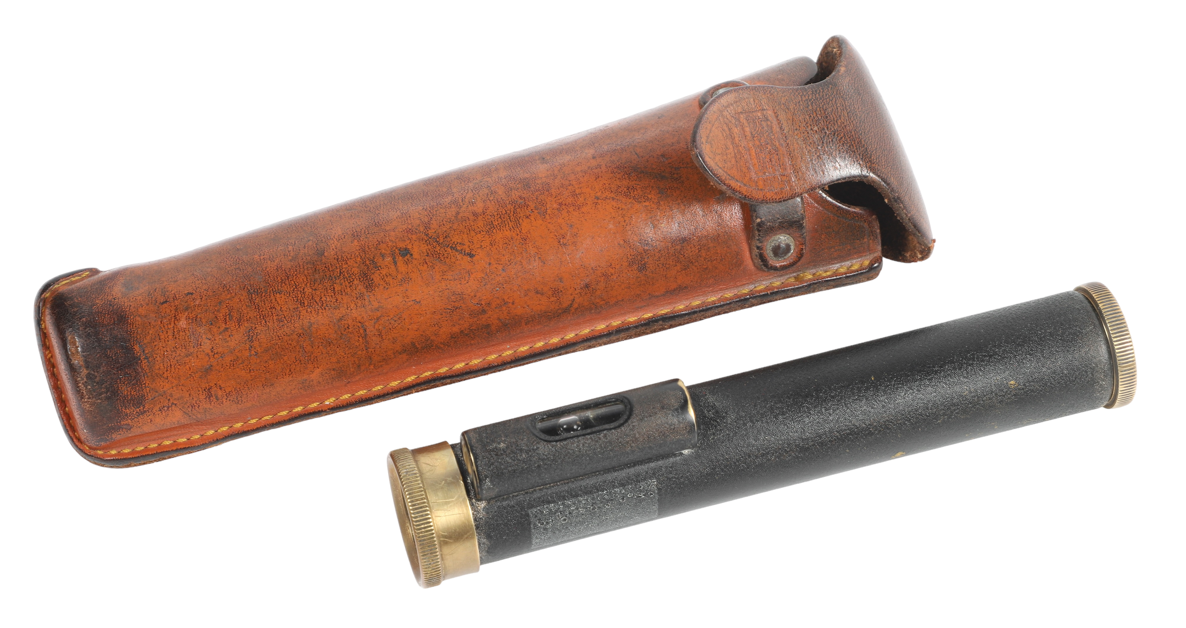 Brass monocular with level, with