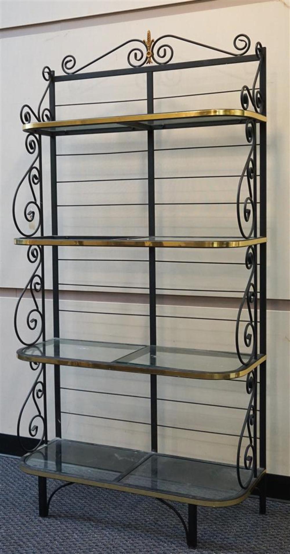 BRASS MOUNTED BLACK PAINTED TUBULAR