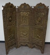 BRASS MOUNTED FRUITWOOD THREE-
