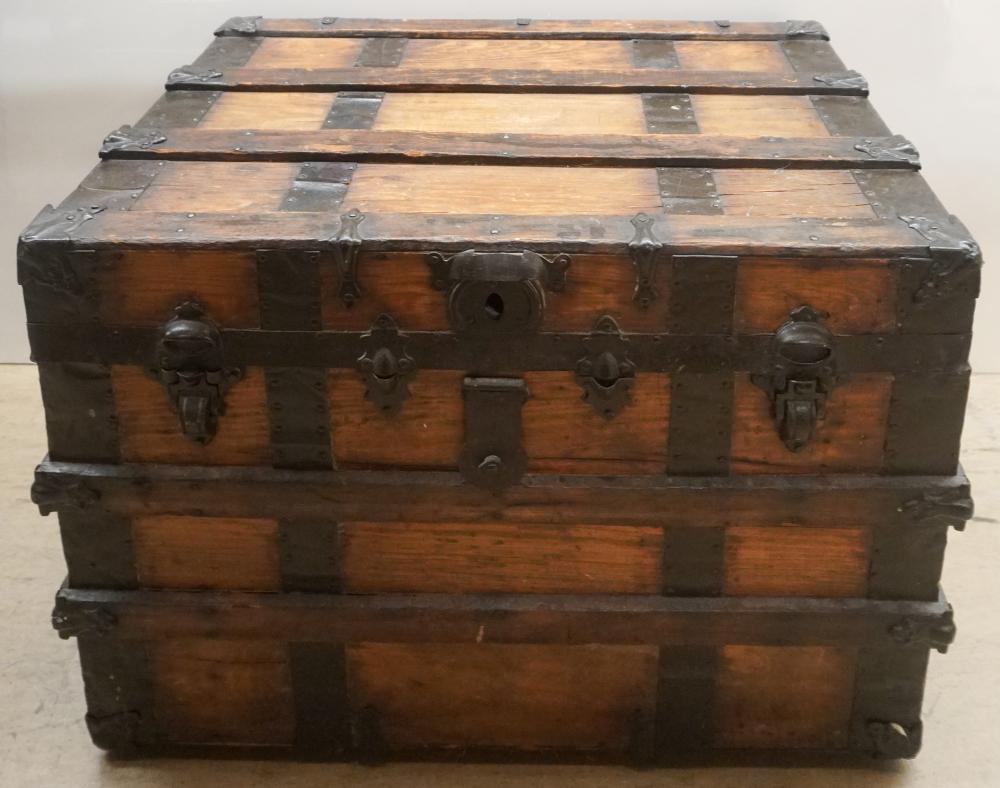 BRASS MOUNTED FRUITWOOD TRUNK 22