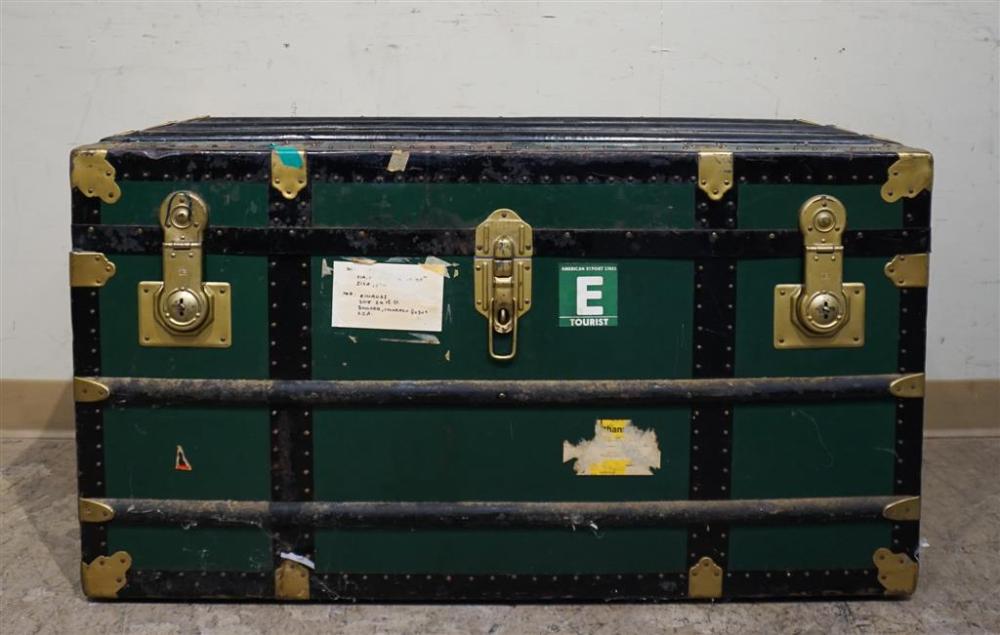 BRASS MOUNTED GREEN PAINTED