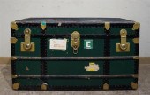 BRASS MOUNTED GREEN PAINTED FO
