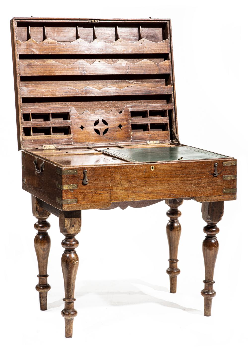 BRASS-MOUNTED HARDWOOD CAMPAIGN